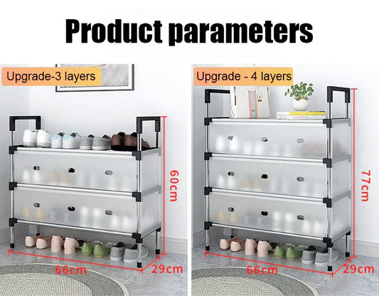 Space Saving Multi-Layer Dustproof Shoe Rack